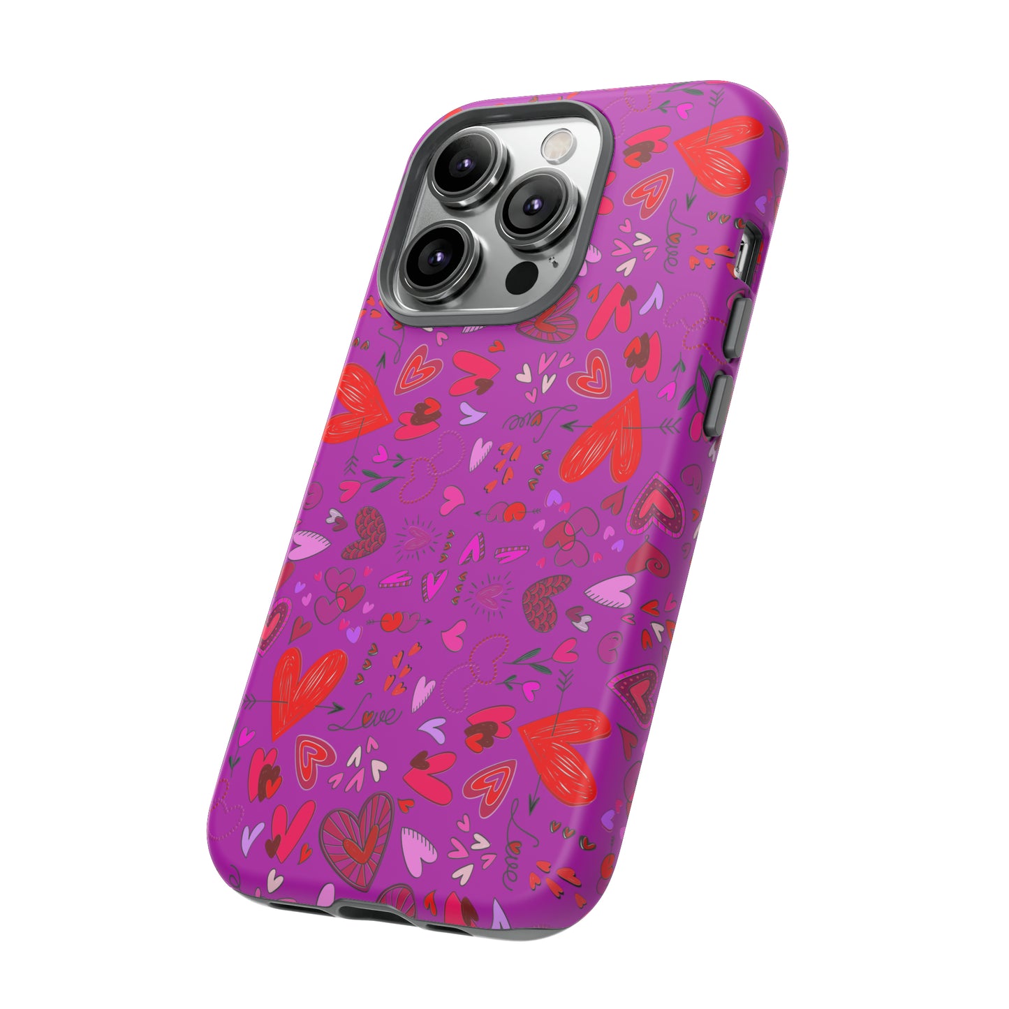 Heart Doodles - Deep Magenta B805AE - Tough Cases