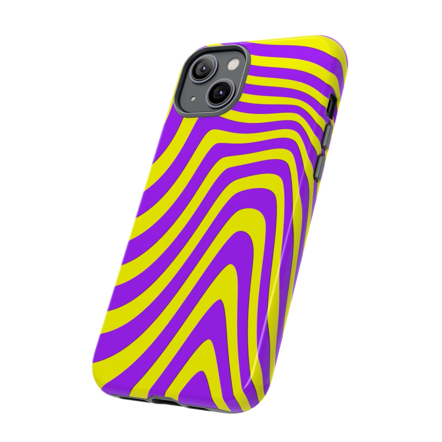 Retro wavy - yellow and purple - Tough Cases