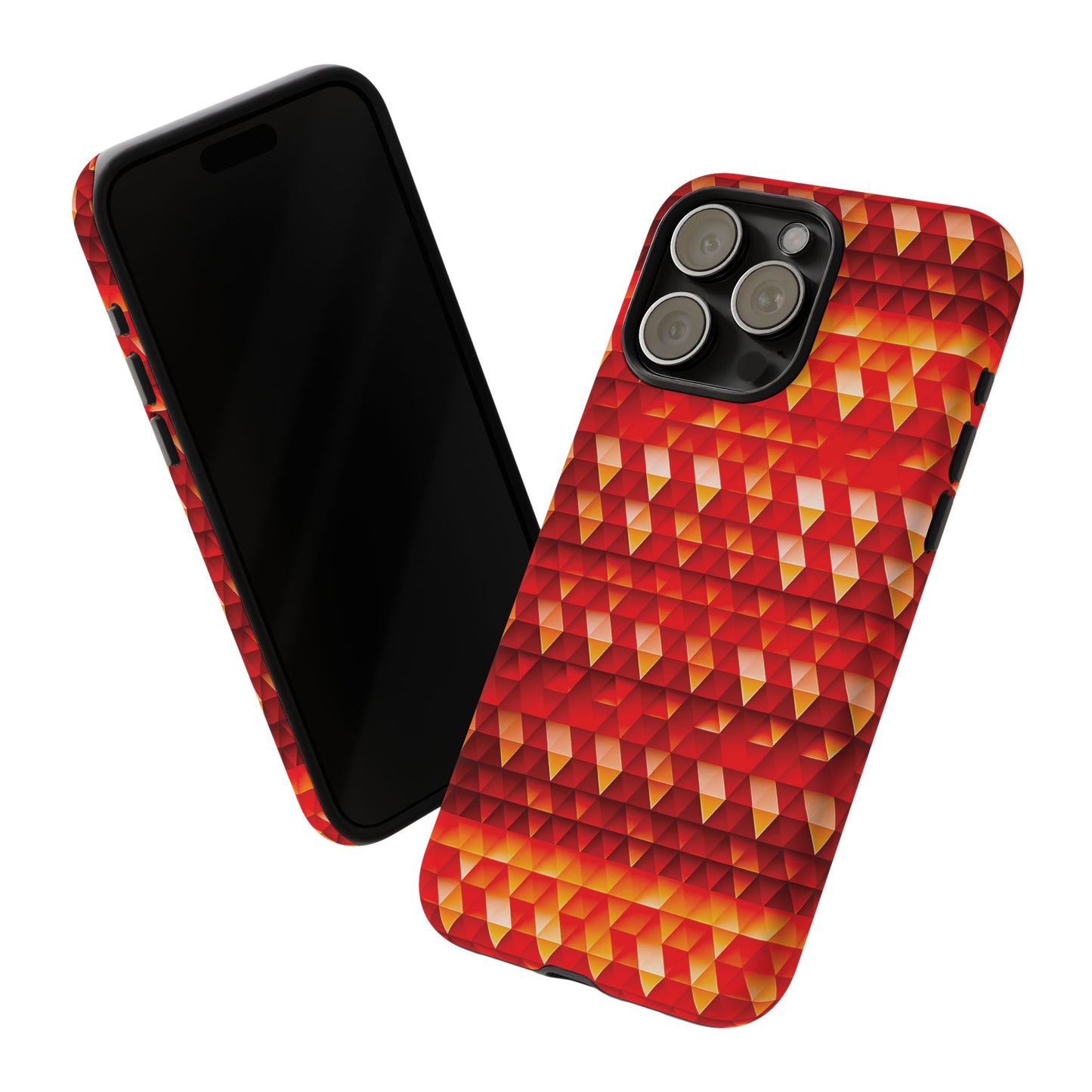 Geometric Flame - Red Triangles - Boston University Red d00000 - Tough Cases