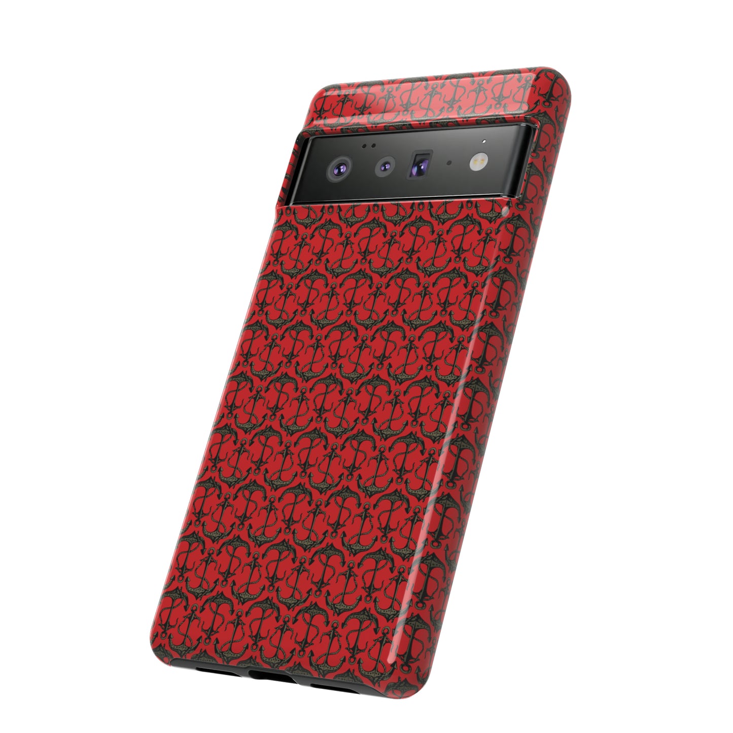 Anchors Away - Black Gray - Scarlet de0000 - Tough Cases