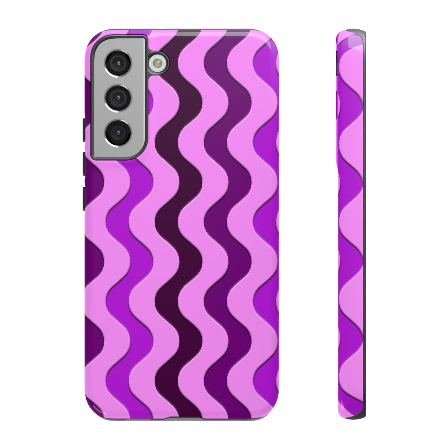 Vertical retro wavy purple and pink - Tough Cases