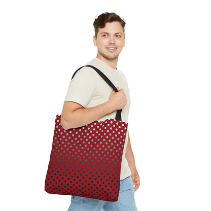 Red with Black Gray White Dots - Tote Bag