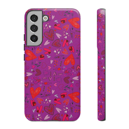 Heart Doodles - Deep Magenta B805AE - Tough Cases