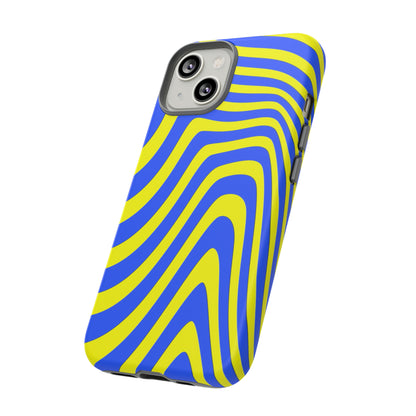 Retro wavy - yellow and blue - Tough Cases