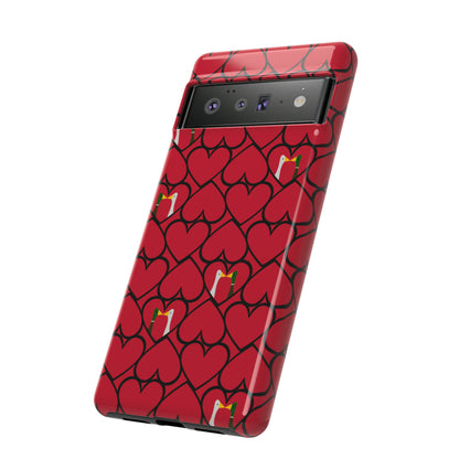 Ducks in hearts - Fire Engine Red c8092e - Tough Cases