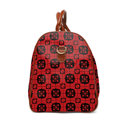 Letter Art - B - Red - Black 000000 - Waterproof Travel Bag