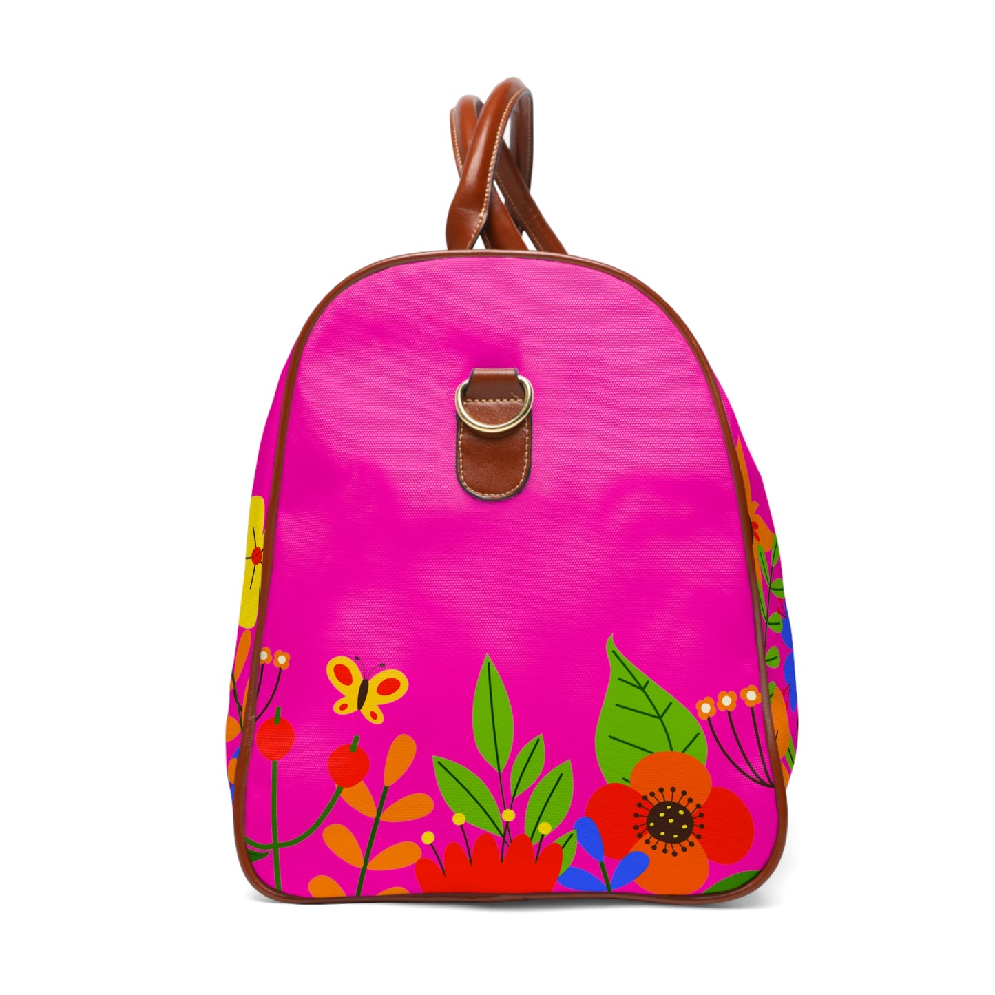 Bright Summer flowers - Mean Girls Lipstick ff00a8 - Waterproof Travel Bag