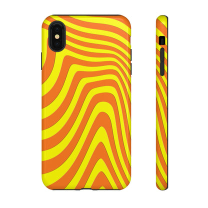 Retro wavy - yellow and orange - Tough Cases