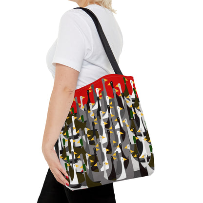 That is a LOT of Ducks! - Scarlet de0000 - Tote Bag