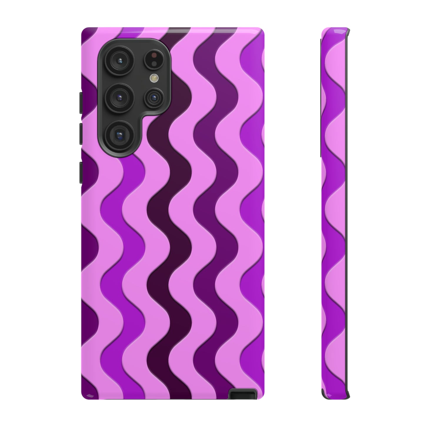 Vertical retro wavy purple and pink - Tough Cases