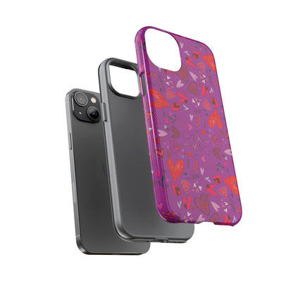 Heart Doodles - Deep Magenta B805AE - Tough Cases