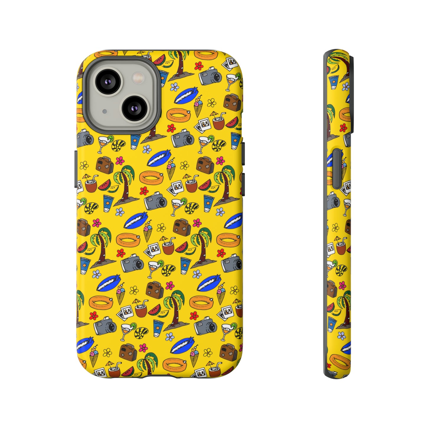 Summer doodles - yellow ffd800 - Tough Cases
