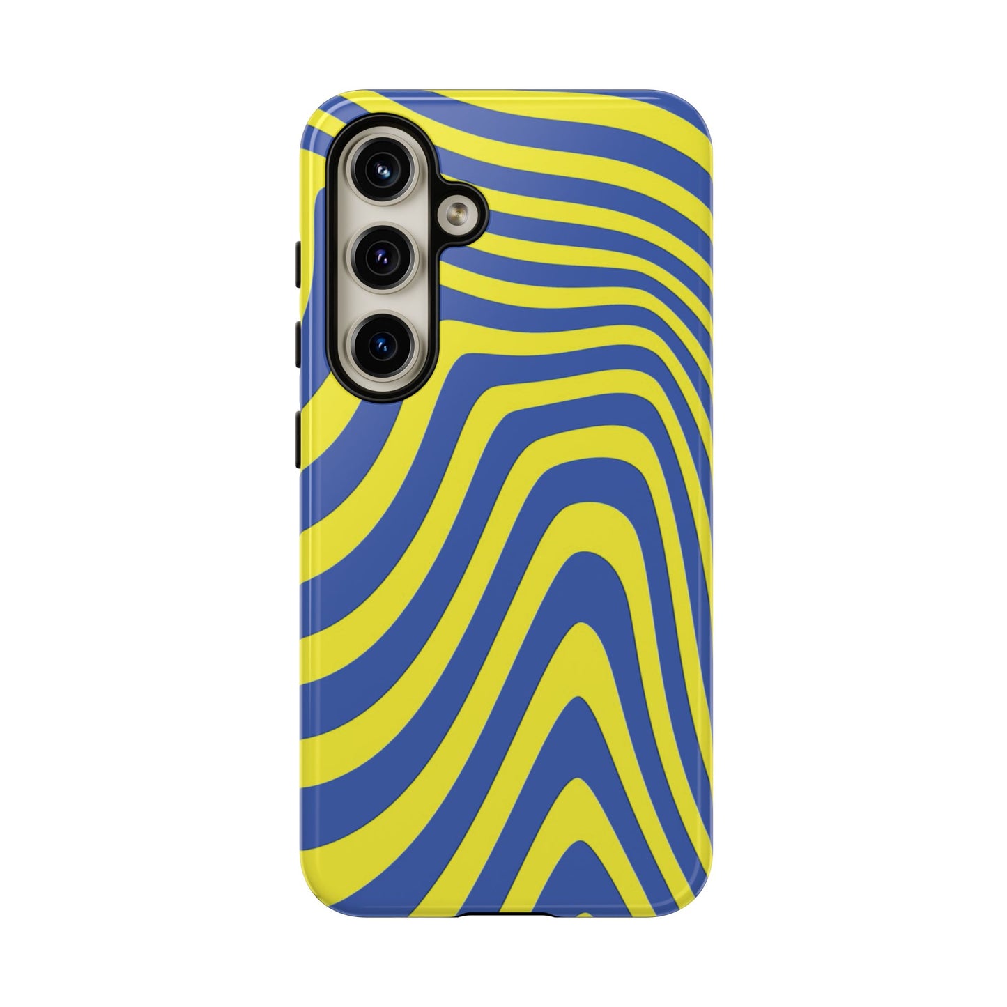 Retro wavy - yellow and blue - Tough Cases