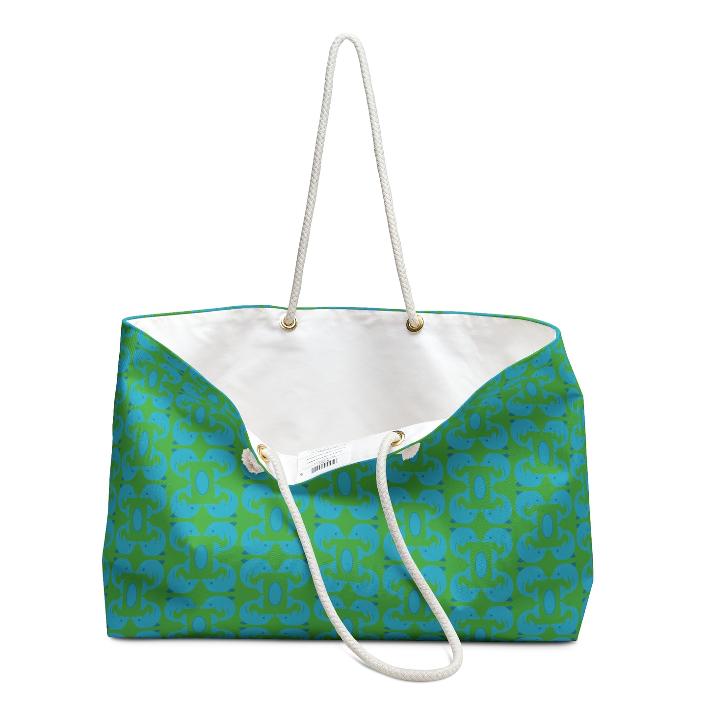 Playful Dolphins - Maximum Blue Green 33cccc - Kelly Green 4cbb17 - Weekender Bag