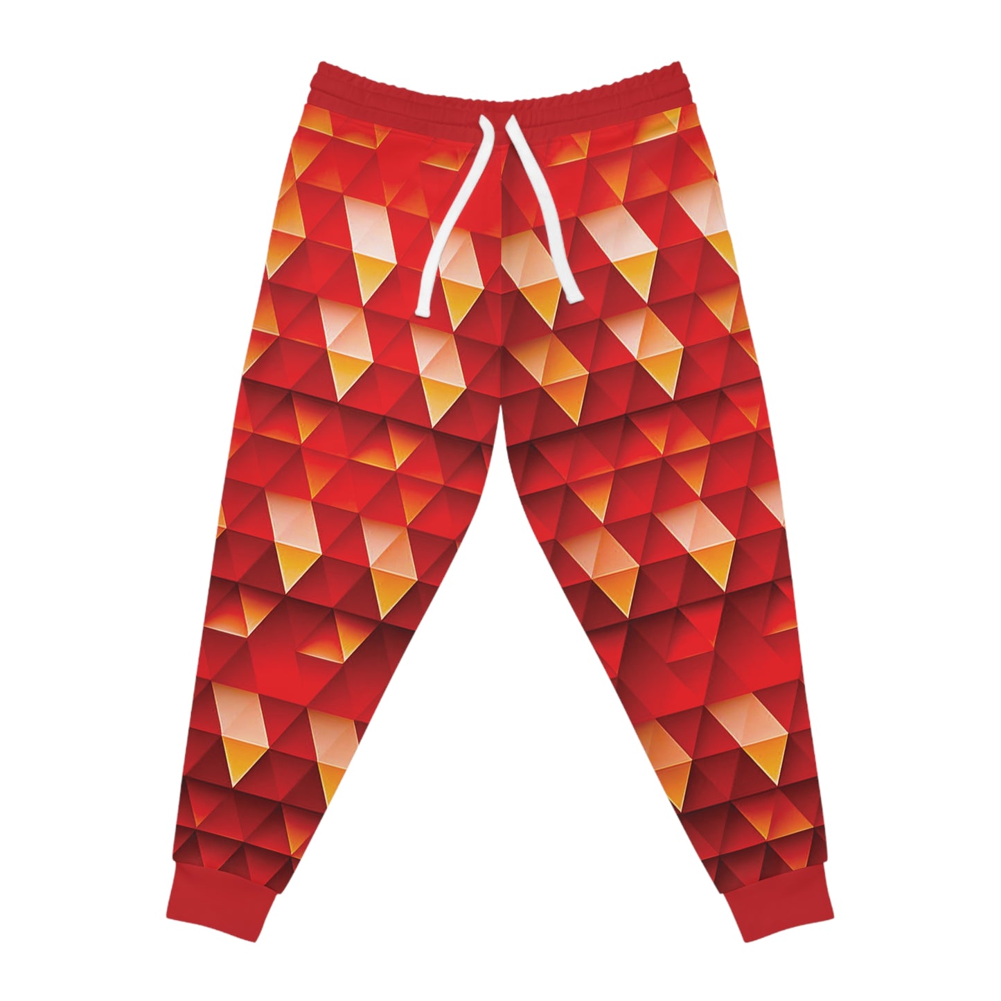 Geometric Flame - Red Triangles - Boston University Red d00000 - Athletic Joggers