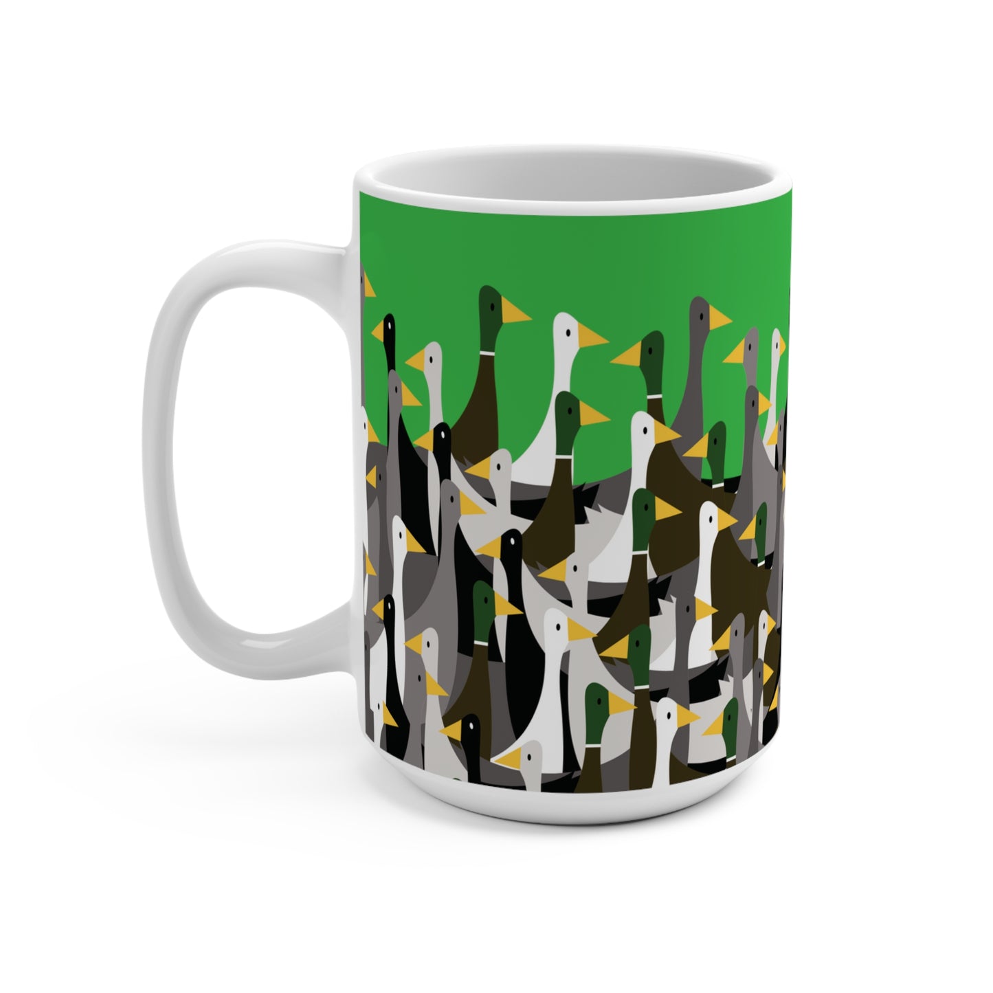 That is a LOT of ducks - Lime Green 21C12E - Mug 15oz