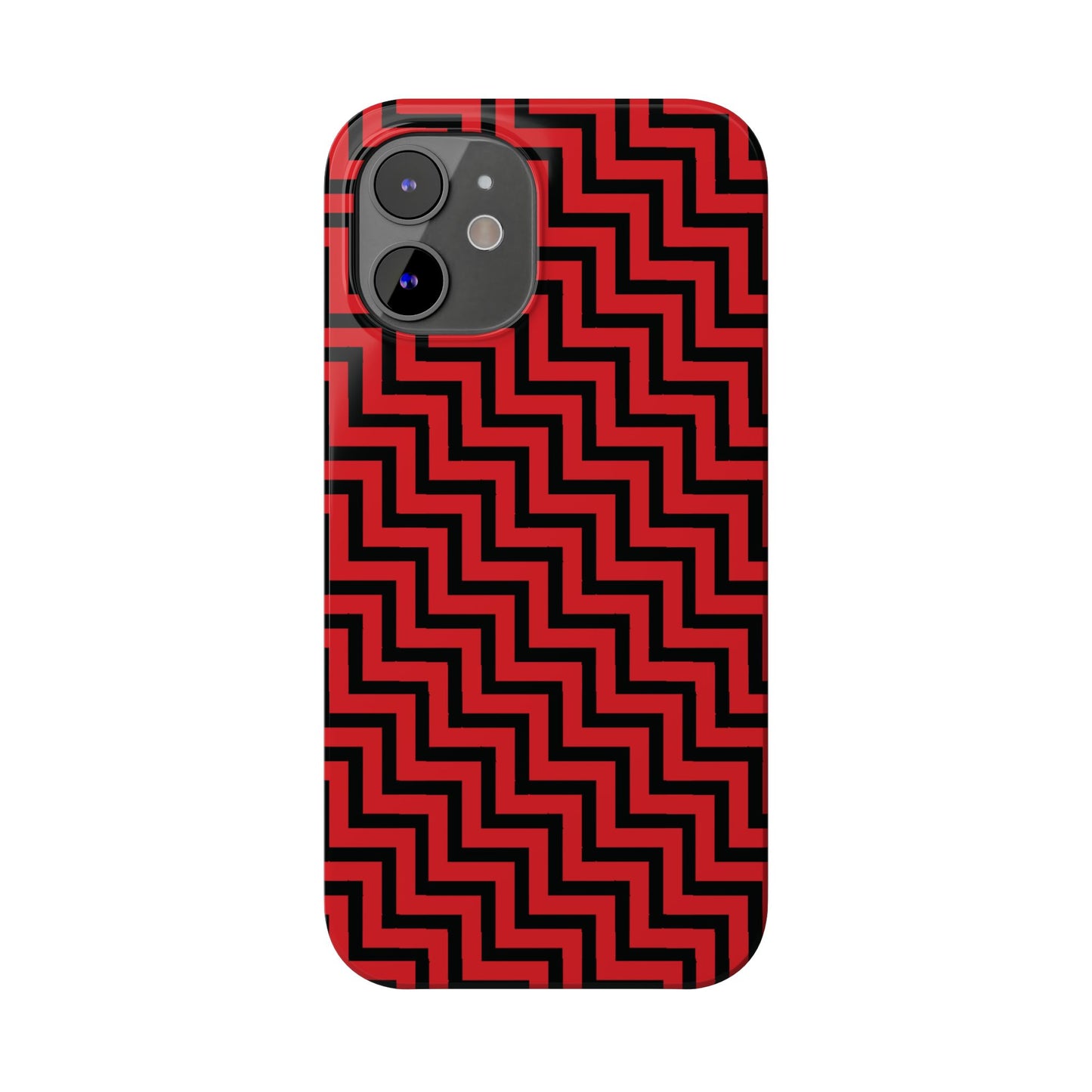 Zigs and Zags - Black - Scarlet - Slim Phone Cases