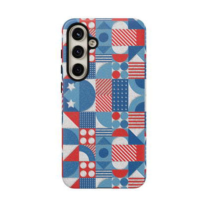 Red White and Blue Bold Pattern - BIG - Oil Paint Texture - Tough Cases