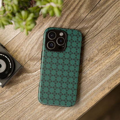 Vibrant Kaleidoscope - Turquoise - Black - Tough Cases