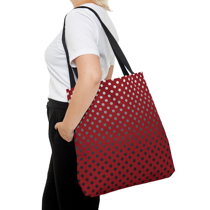 Red with Black Gray White Dots - Tote Bag