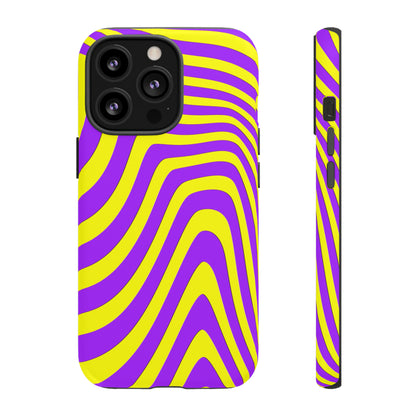 Retro wavy - yellow and purple - Tough Cases