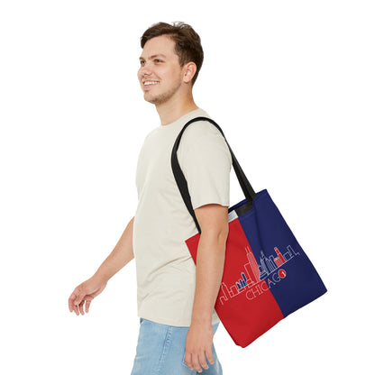 Chicago - Red White and Blue City series - Logo - Tote Bag