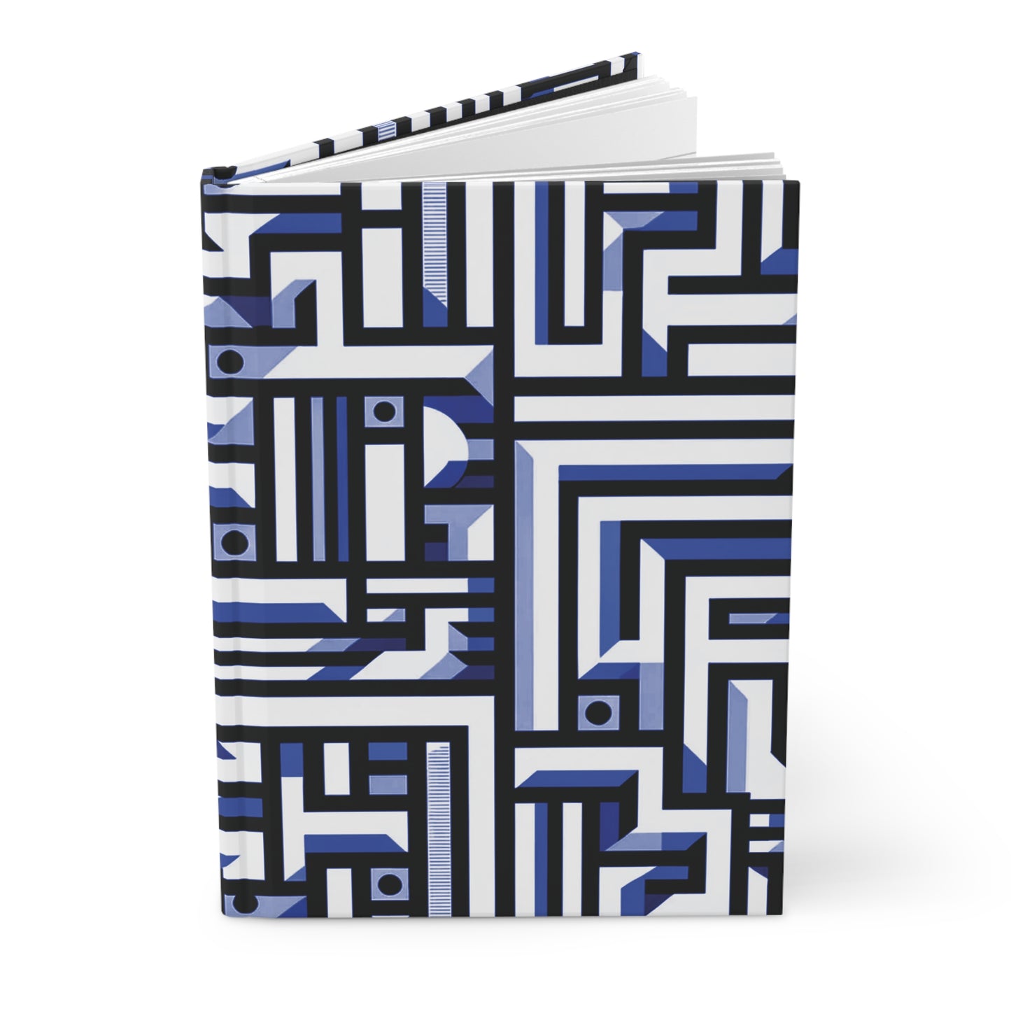 Futuristic Pattern - Blue - Hardcover Journal Matte