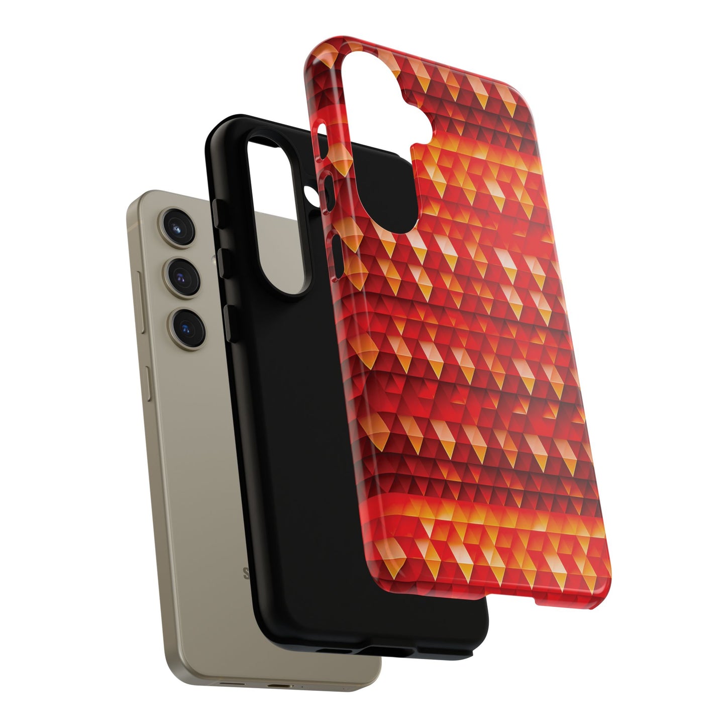 Geometric Flame - Red Triangles - Boston University Red d00000 - Tough Cases