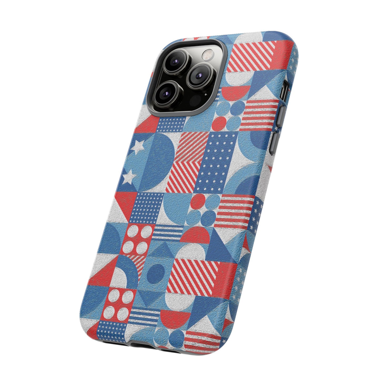 Red White and Blue Bold Pattern - BIG - Oil Paint Texture - Tough Cases