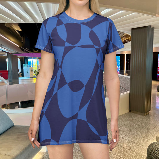 Sapphire Swirl - Azure - T-Shirt Dress