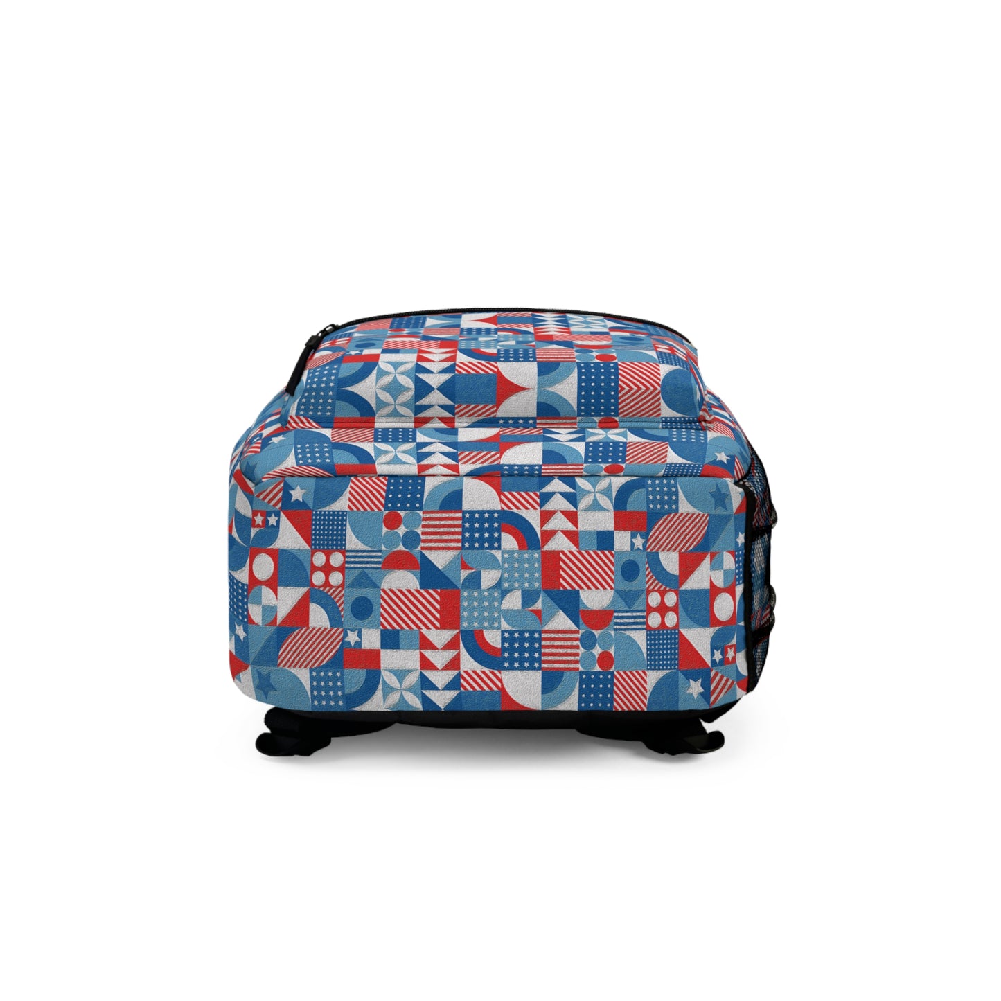 Red White and Blue Bold Pattern - Oil Paint Texture - Backpack