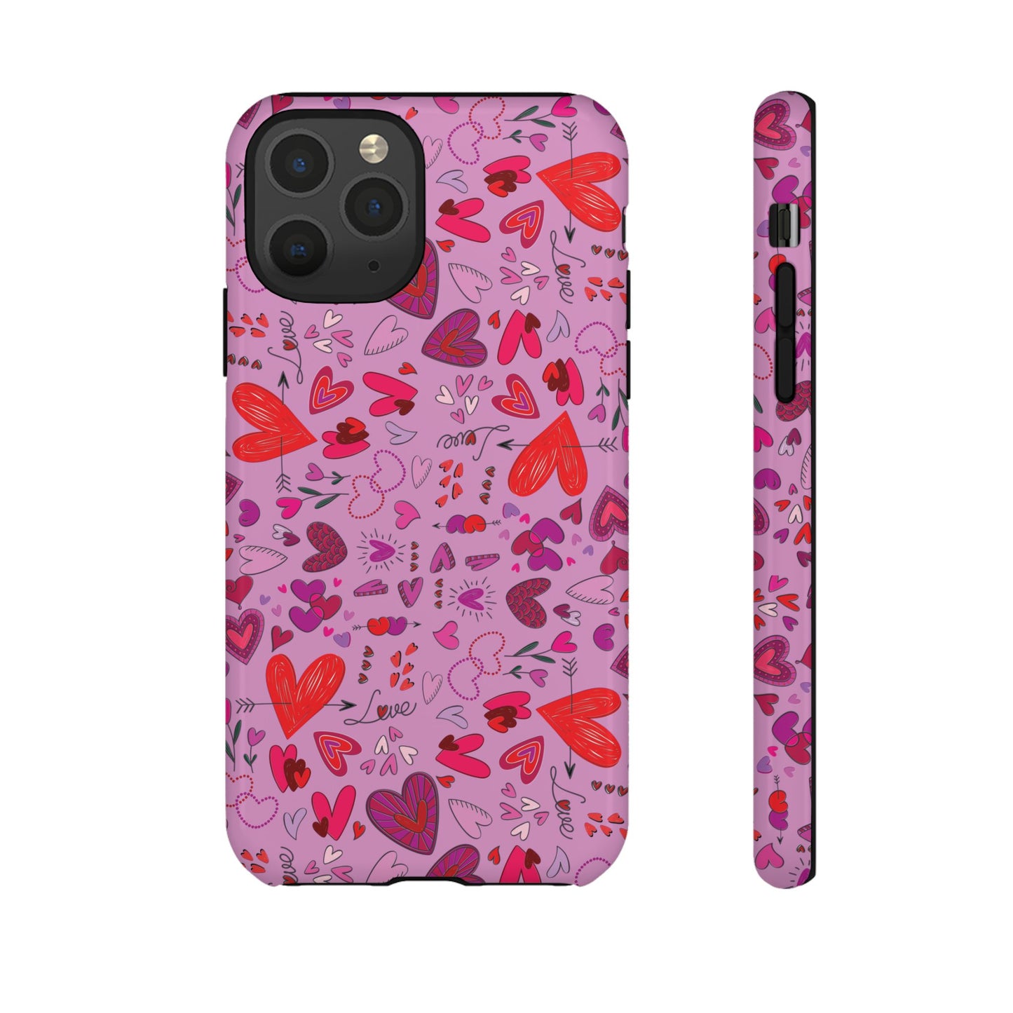 Heart Doodles - Fuschia Pink ff8eff - Tough Cases