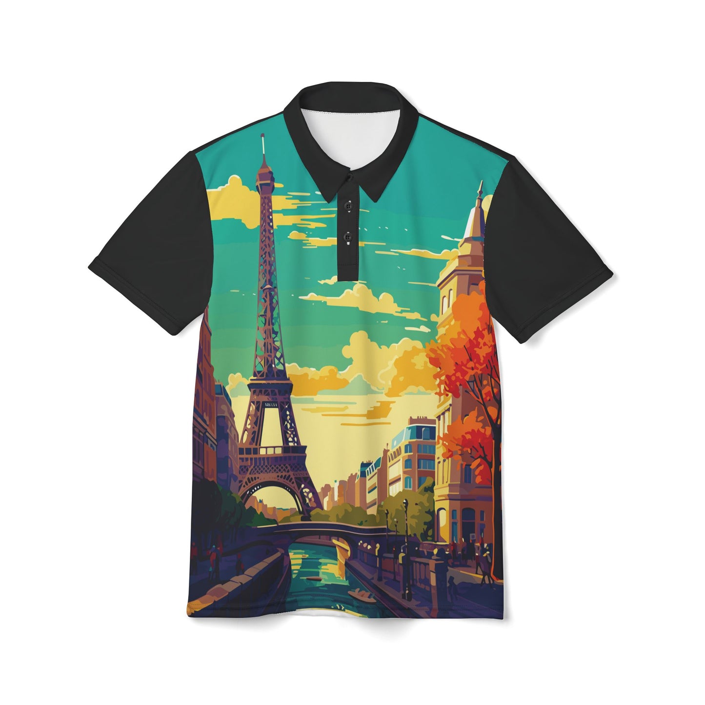 Paris - Black - Unisex Polo Shirt