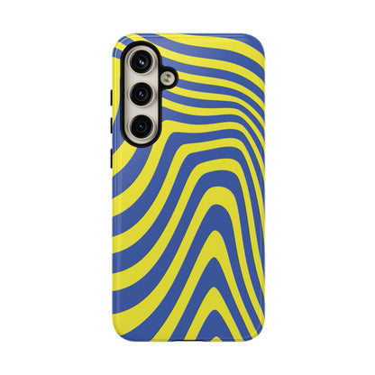 Retro wavy - yellow and blue - Tough Cases