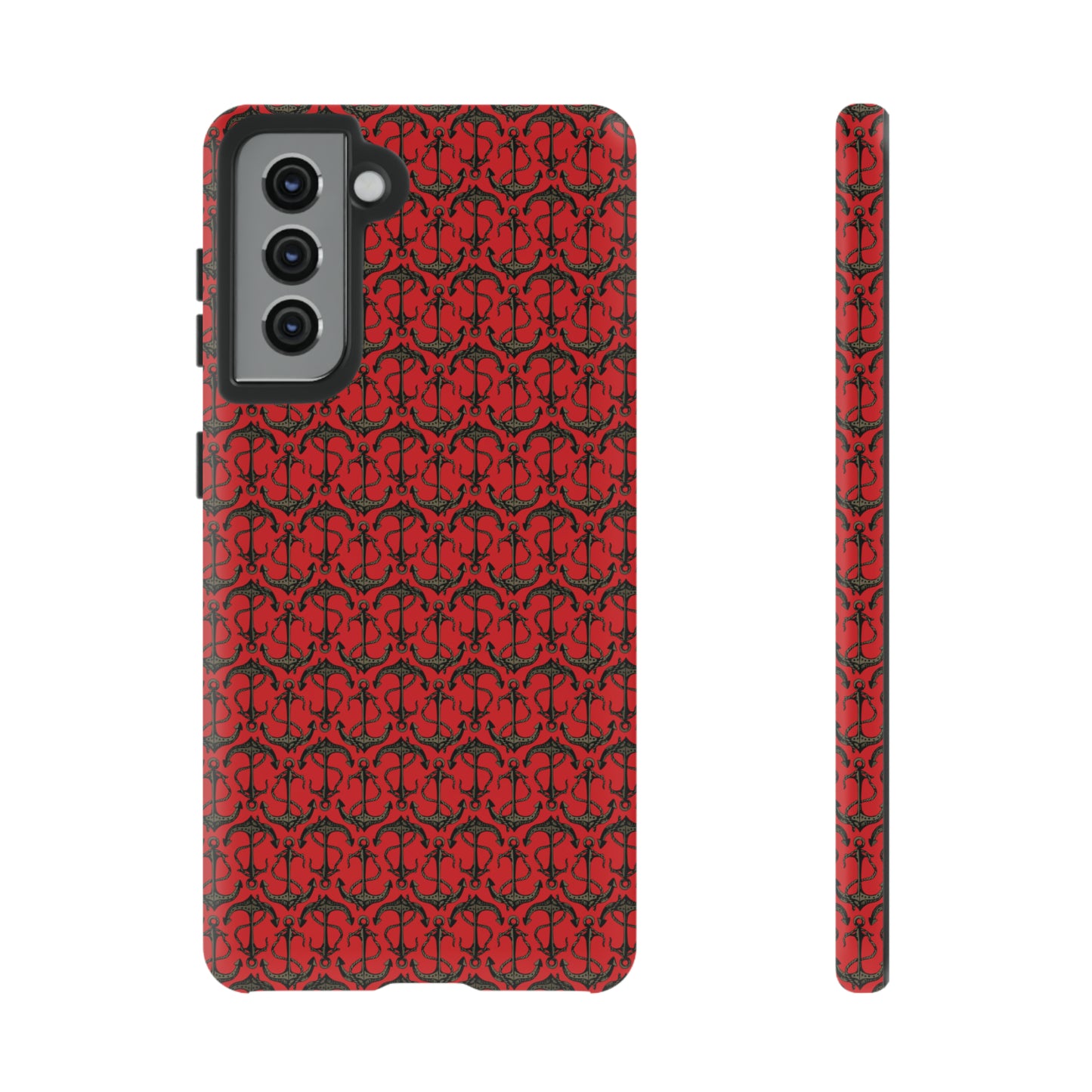 Anchors Away - Black Gray - Scarlet de0000 - Tough Cases