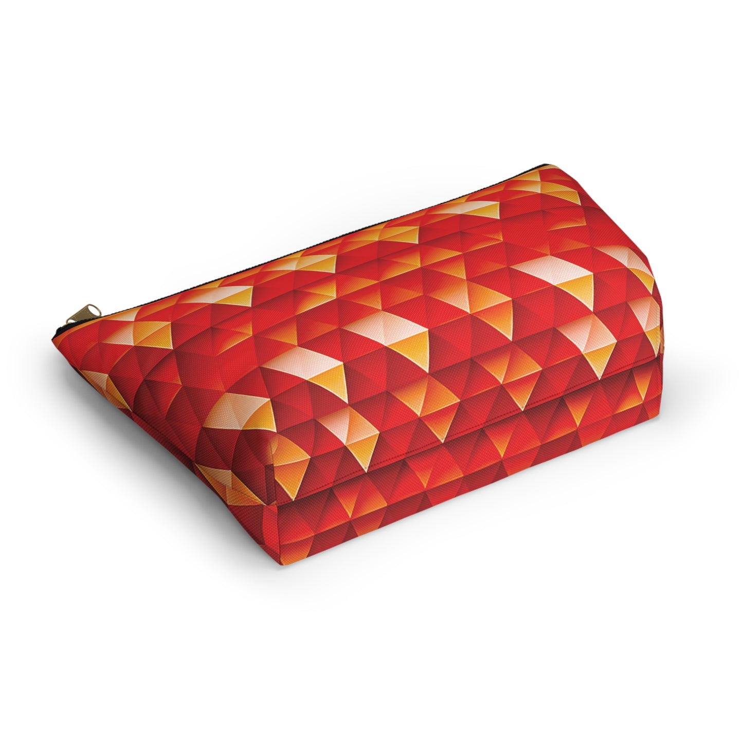 Geometric Flame - Red Triangles - Boston University Red d00000 - Accessory Pouch w T-bottom