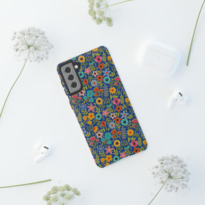 Playful Spring flowers - blue - Tough Cases