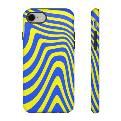 Retro wavy - yellow and blue - Tough Cases