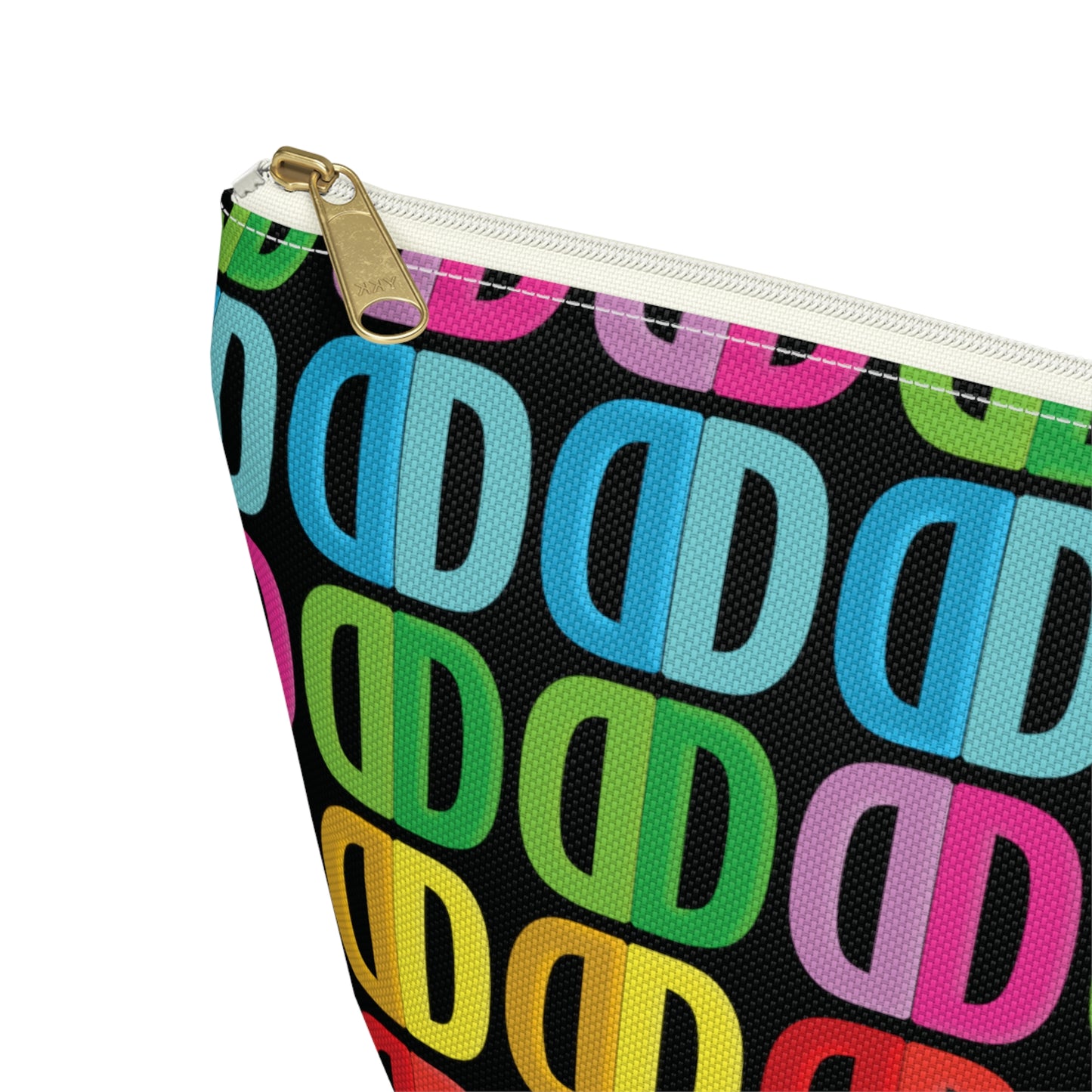 Letter Art - D - Black 000000 - Accessory Pouch w T-bottom