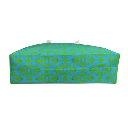 Playful Dolphins - Maximum Blue Green 33cccc - Kelly Green 4cbb17 - Weekender Bag