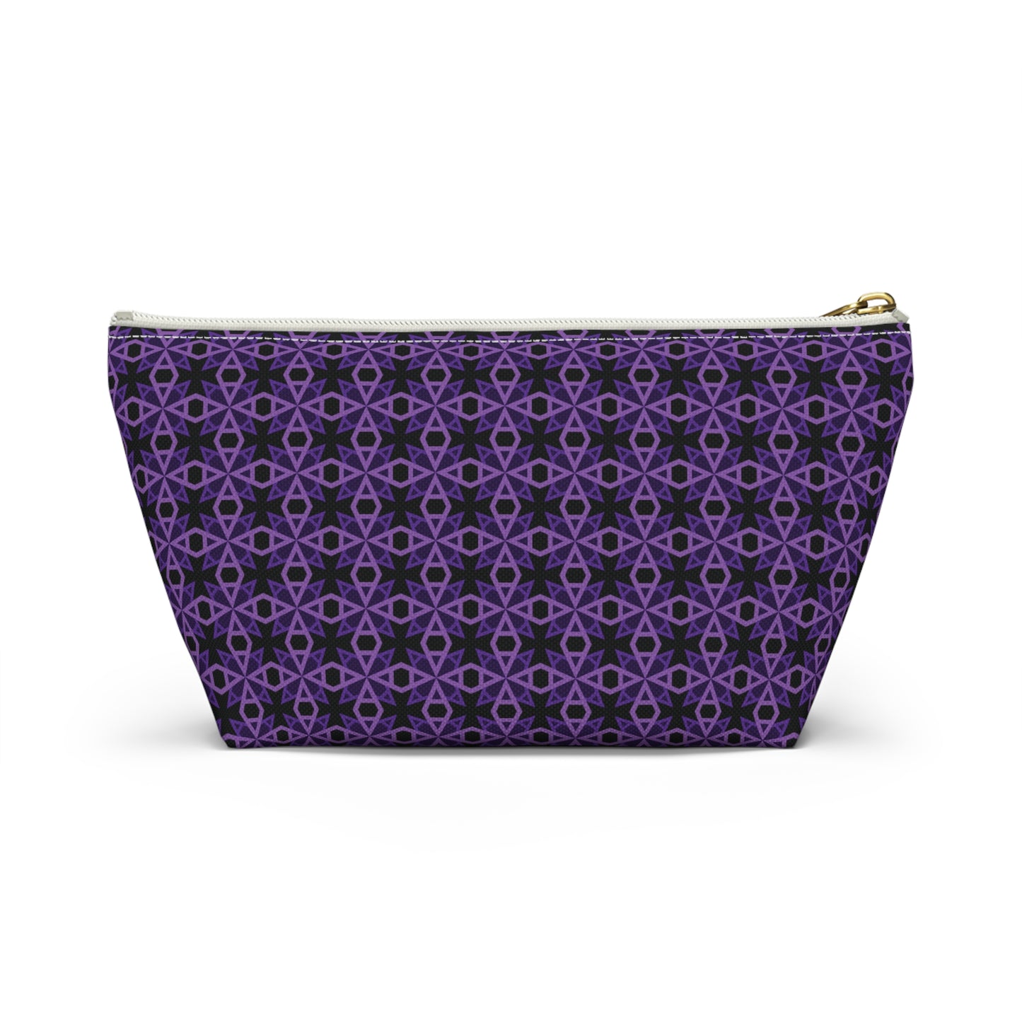 Letter Art - A - Purple - Black 000000 - Accessory Pouch w T-bottom