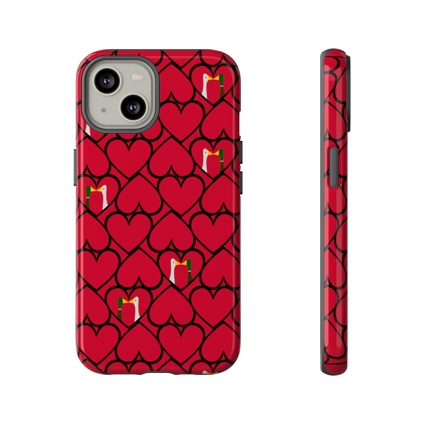 Ducks in hearts - Fire Engine Red c8092e - Tough Cases