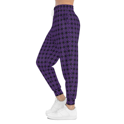 Letter Art - A - Purple - Black 000000 - Athletic Joggers (AOP)