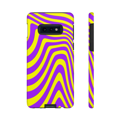 Retro wavy - yellow and purple - Tough Cases