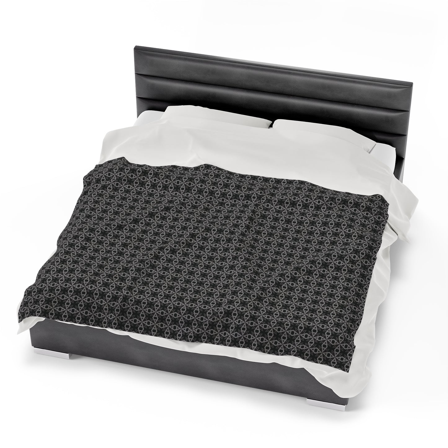 Letter Art - A - Gray - Black 000000 - Velveteen Plush Blanket