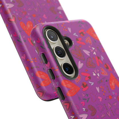 Heart Doodles - Deep Magenta B805AE - Tough Cases