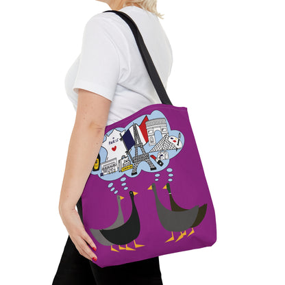 Ducks dreaming of Paris - Deep Magenta B805AE - Tote Bag