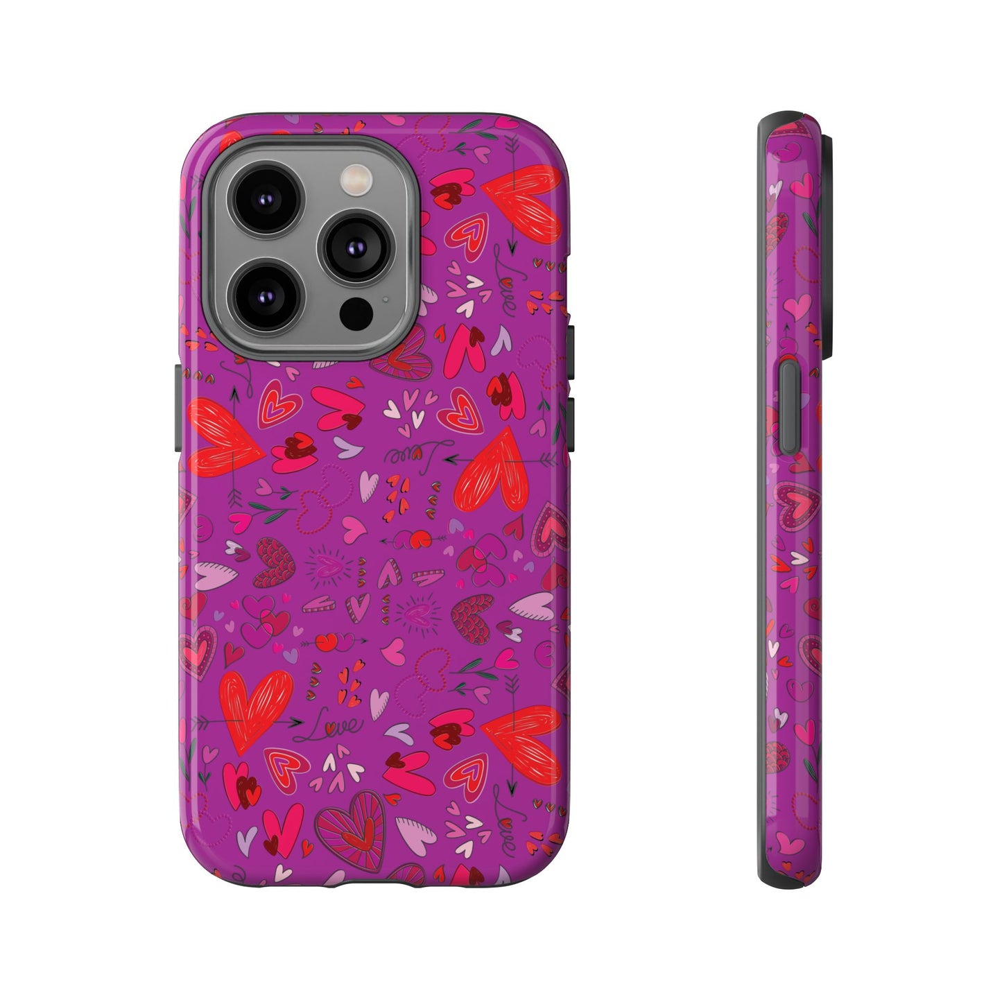 Heart Doodles - Deep Magenta B805AE - Tough Cases