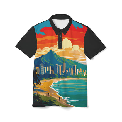 Honolulu - Black - Unisex Polo Shirt