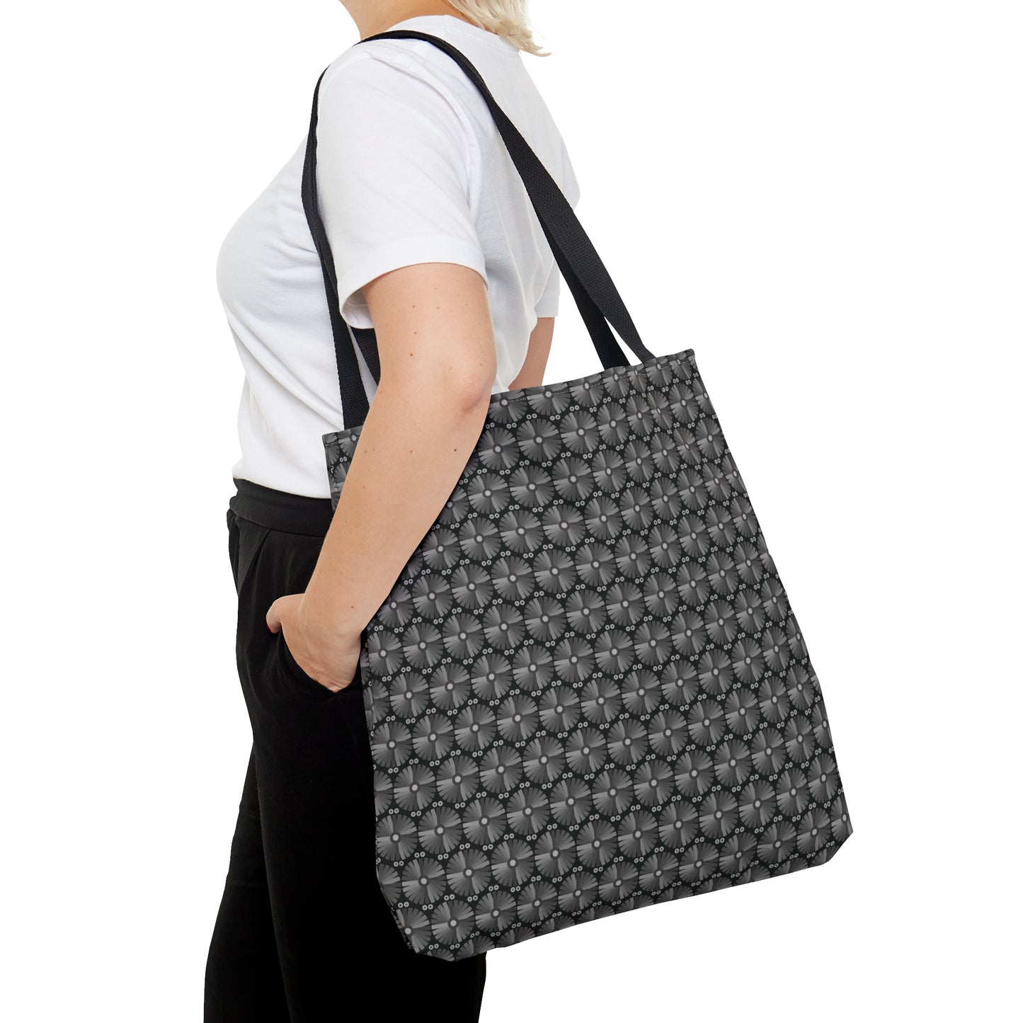 Letter Art - I - Gray - Black 000000 - Tote Bag